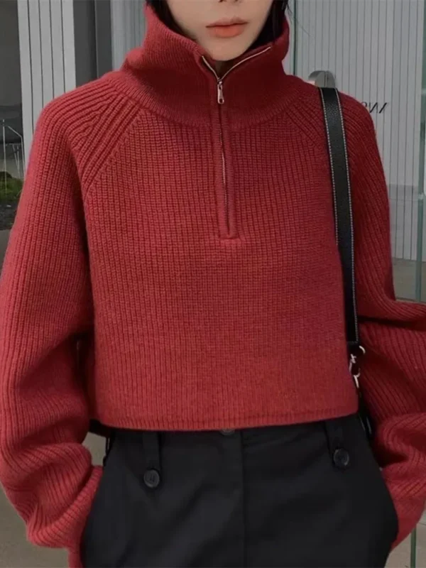 Quarter Zip Knit Sweater - Image 5