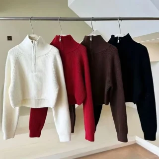 Quarter Zip Knit Sweater