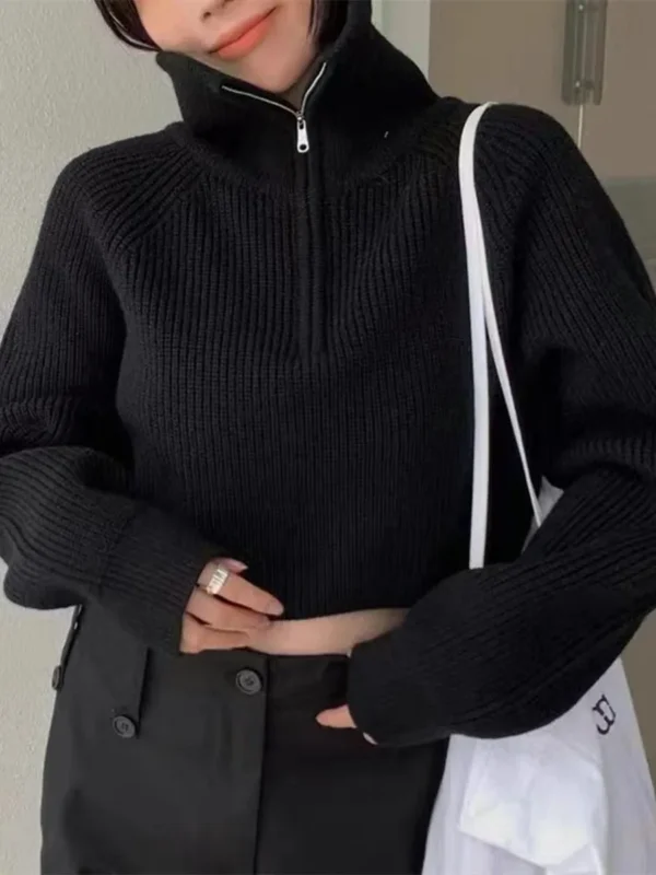 Quarter Zip Knit Sweater - Image 4