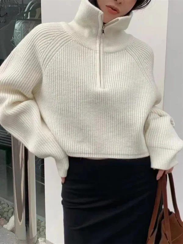 Quarter Zip Knit Sweater - Image 3