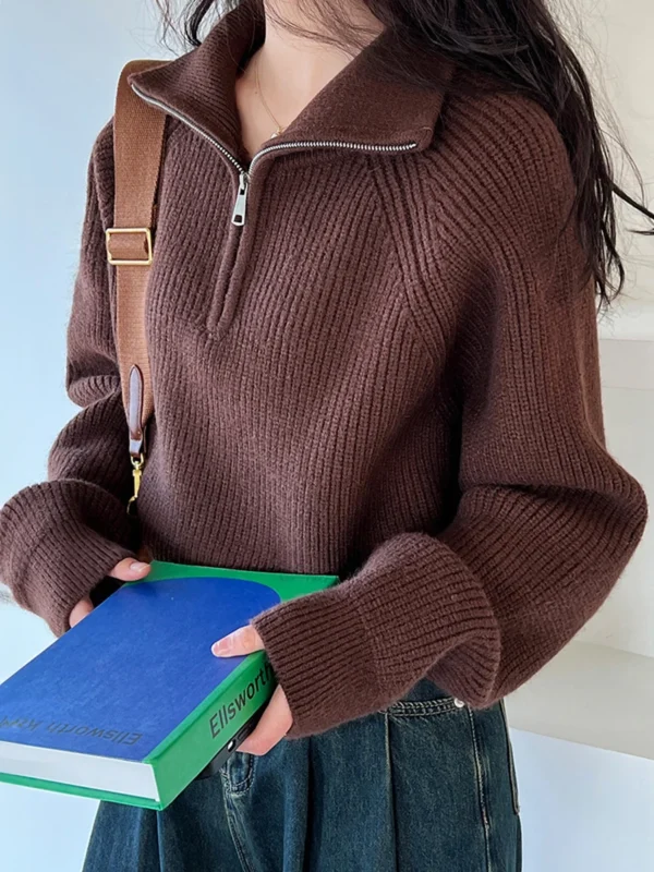 Quarter Zip Knit Sweater - Image 6