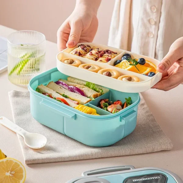 Portable Lunch Box With Compartments - Image 4
